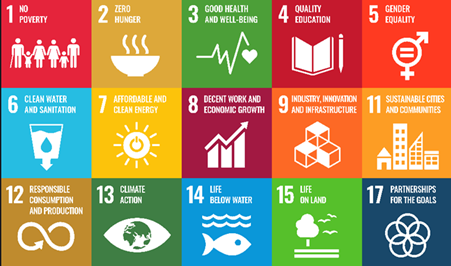 SDG 1,2,3,4,5,6,7,8,9,11,12,13,24,15, 17