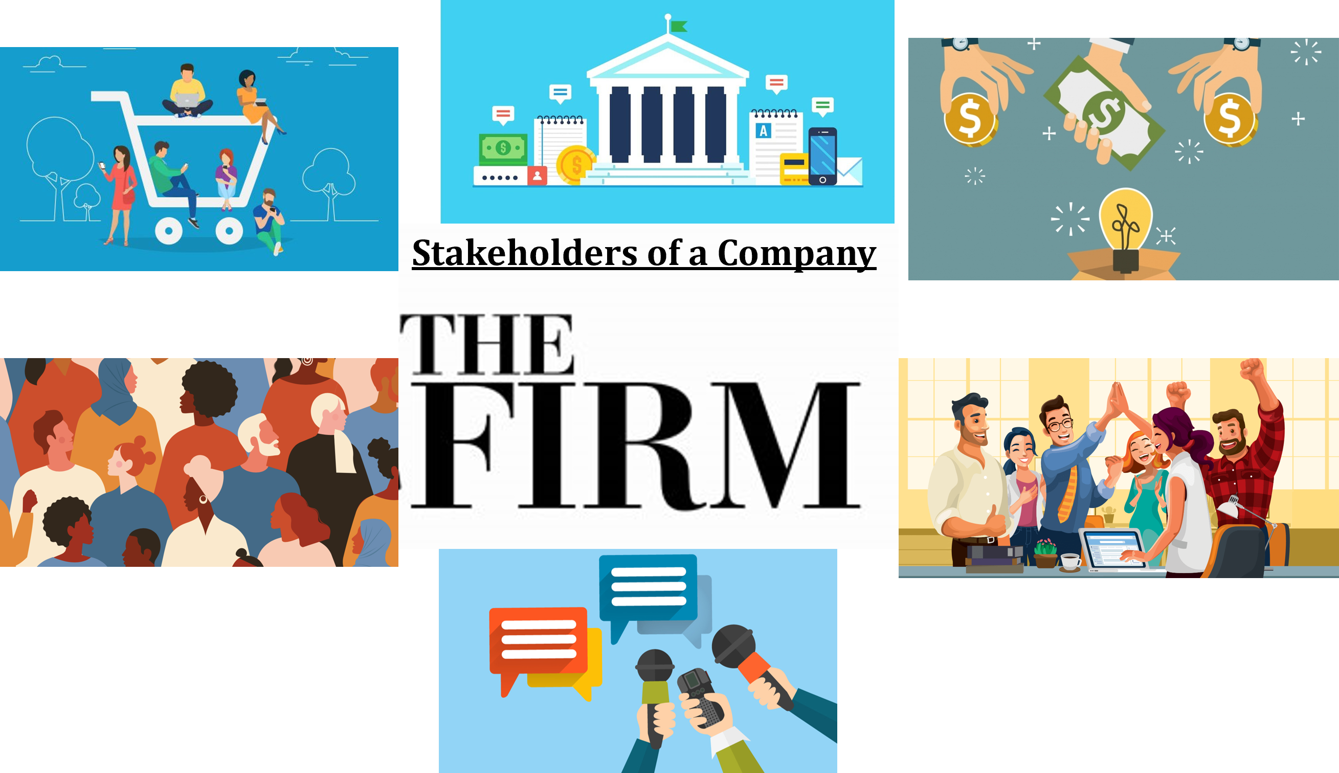 group of images with text the firm at the center